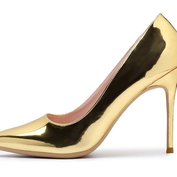 Gold Mirror Stiletto Pumps – Size 9 | Worn Once – Like New - Picture 5 of 12